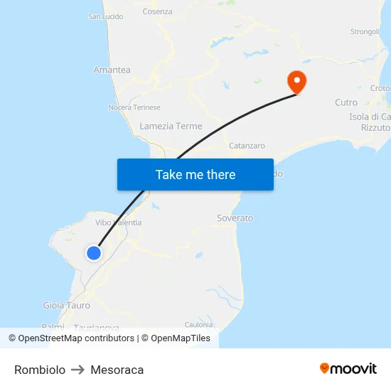 Rombiolo to Mesoraca map