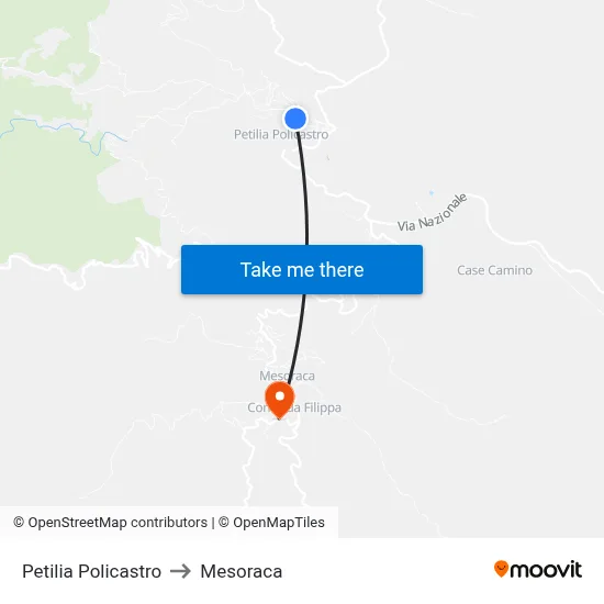 Petilia Policastro to Mesoraca map