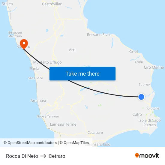 Rocca Di Neto to Cetraro map