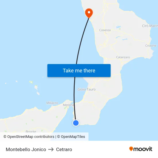 Montebello Jonico to Cetraro map