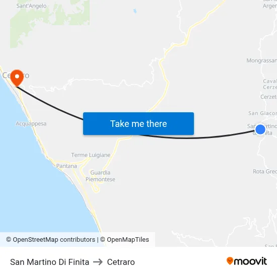 San Martino Di Finita to Cetraro map