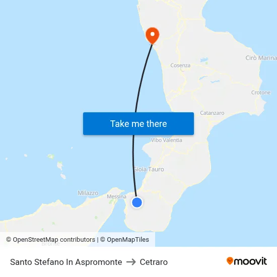 Santo Stefano in Aspromonte to Cetraro map