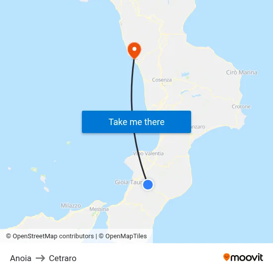 Anoia to Cetraro map
