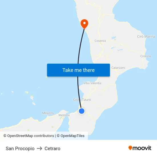 San Procopio to Cetraro map