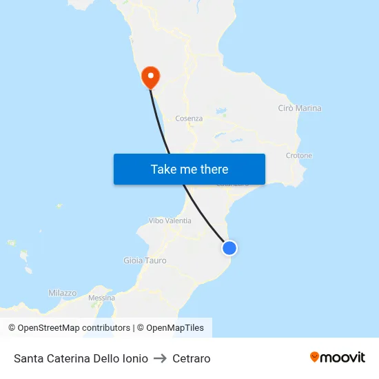 Santa Caterina Dello Ionio to Cetraro map