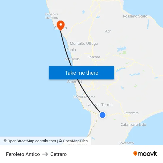 Feroleto Antico to Cetraro map