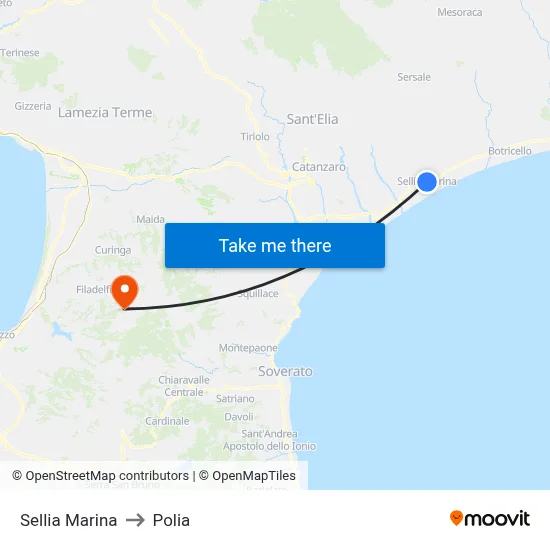 Sellia Marina to Polia map