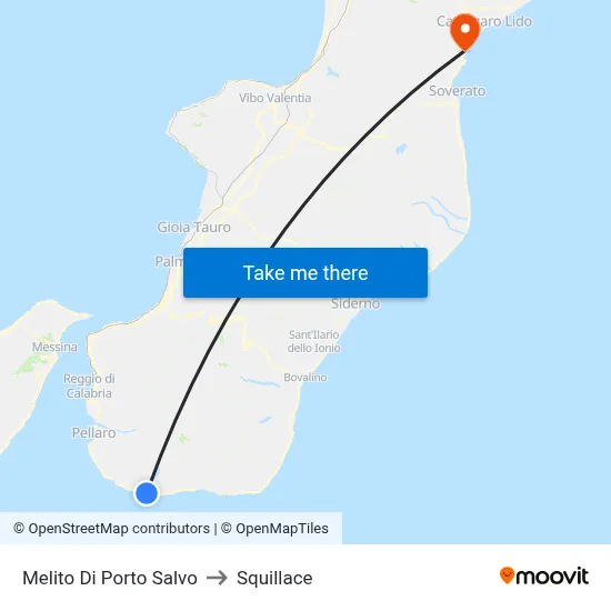 Melito Di Porto Salvo to Squillace map