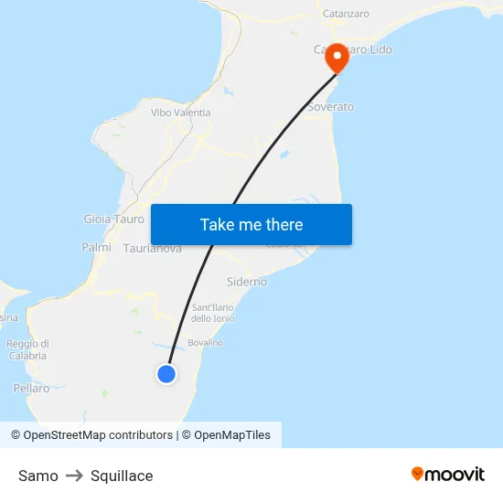 Samo to Squillace map