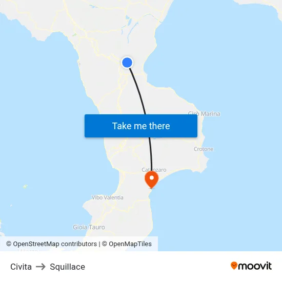 Civita to Squillace map