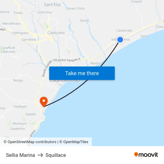 Sellia Marina to Squillace map