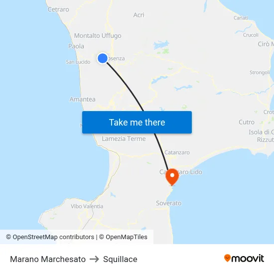 Marano Marchesato to Squillace map