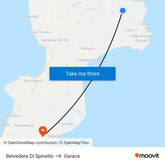 Belvedere Di Spinello to Gerace map