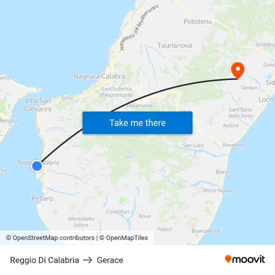 Reggio Di Calabria to Gerace map