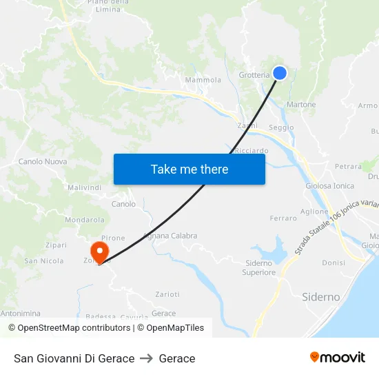 San Giovanni Di Gerace to Gerace map