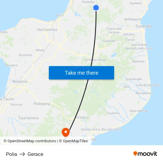 Polia to Gerace map