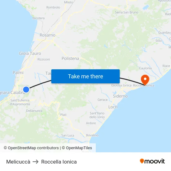 Melicuccà to Roccella Ionica map