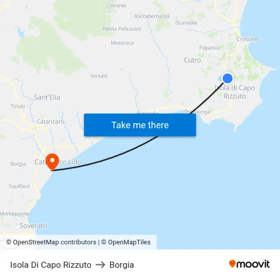 Isola Di Capo Rizzuto to Borgia map