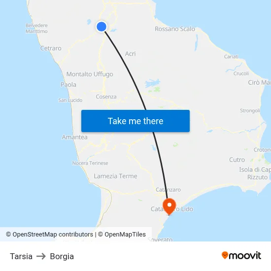 Tarsia to Borgia map