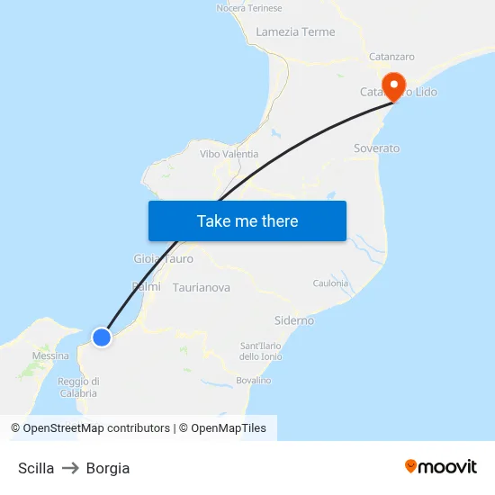 Scilla to Borgia map
