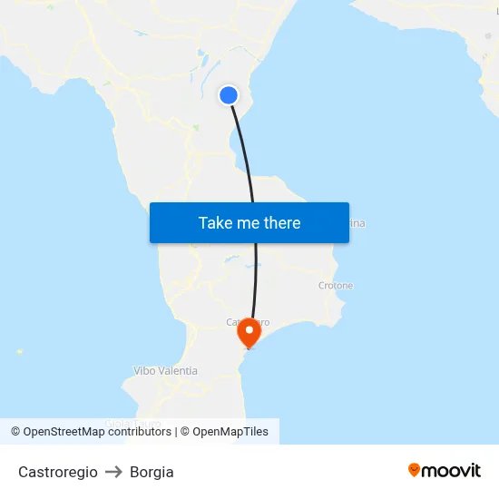 Castroregio to Borgia map