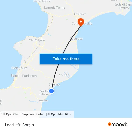 Locri to Borgia map