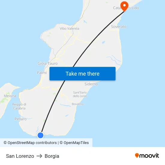 San Lorenzo to Borgia map