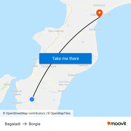 Bagaladi to Borgia map
