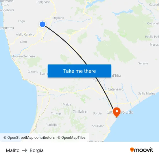 Malito to Borgia map