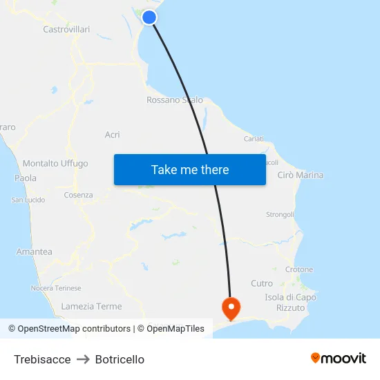 Trebisacce to Botricello map