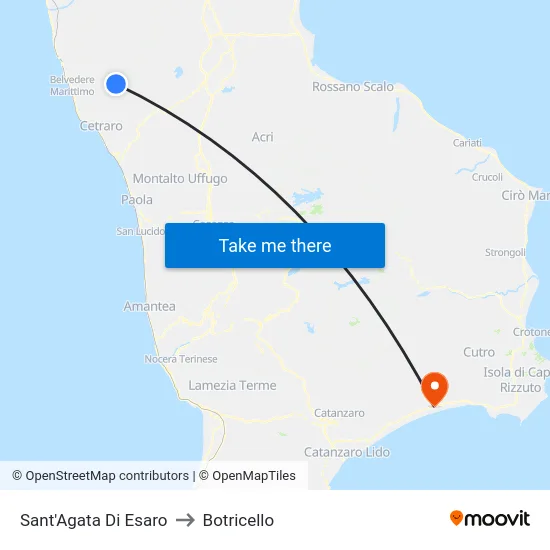 Sant'Agata Di Esaro to Botricello map