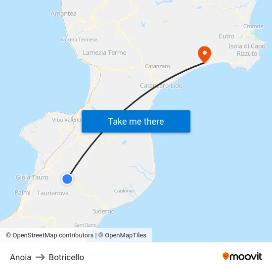 Anoia to Botricello map