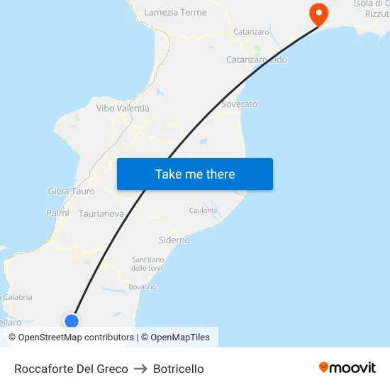 Roccaforte Del Greco to Botricello map
