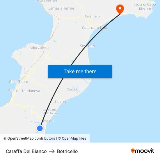 Caraffa Del Bianco to Botricello map