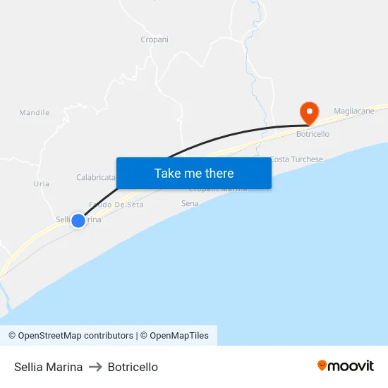 Sellia Marina to Botricello map