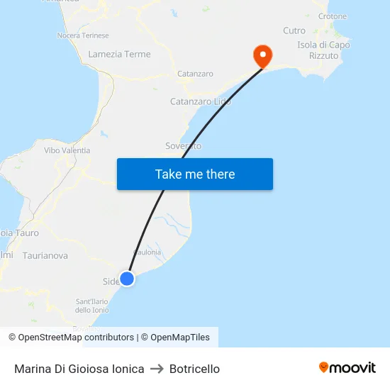 Marina Di Gioiosa Ionica to Botricello map