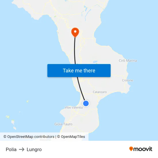 Polia to Lungro map