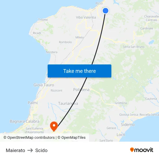 Maierato to Scido map