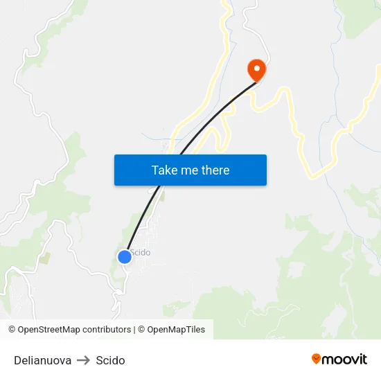 Delianuova to Scido map