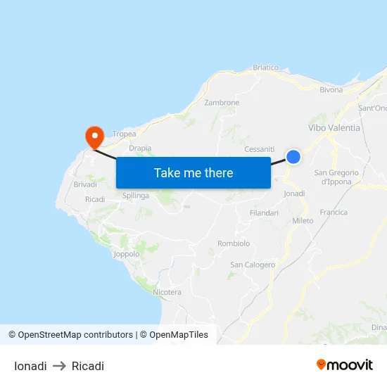 Ionadi to Ricadi map