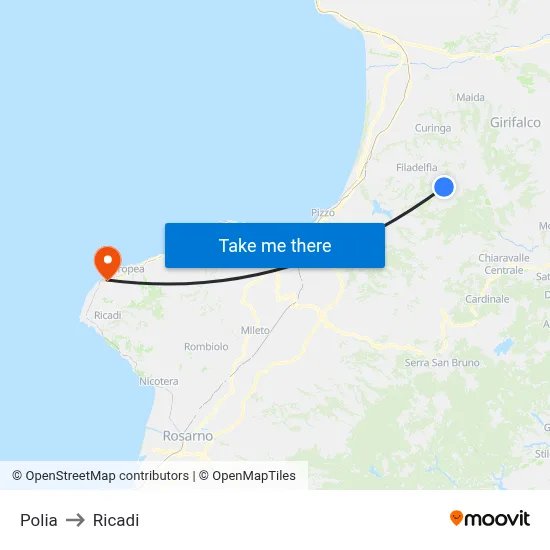 Polia to Ricadi map