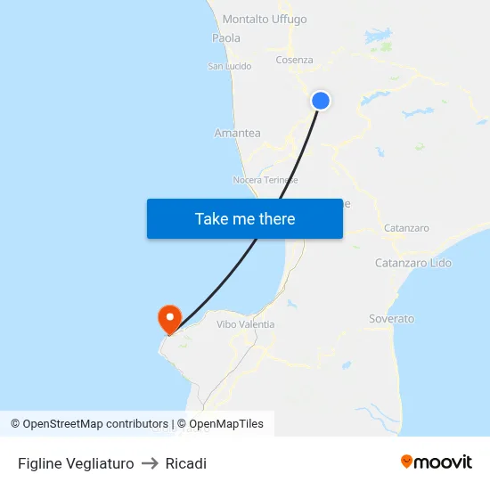 Figline Vegliaturo to Ricadi map
