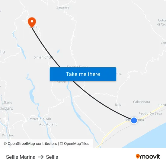 Sellia Marina to Sellia map