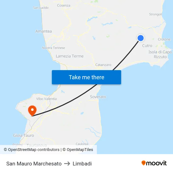 San Mauro Marchesato to Limbadi map