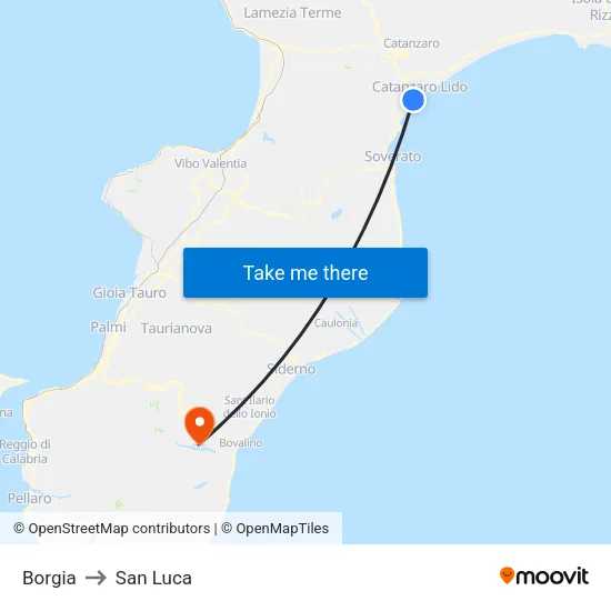 Borgia to San Luca map