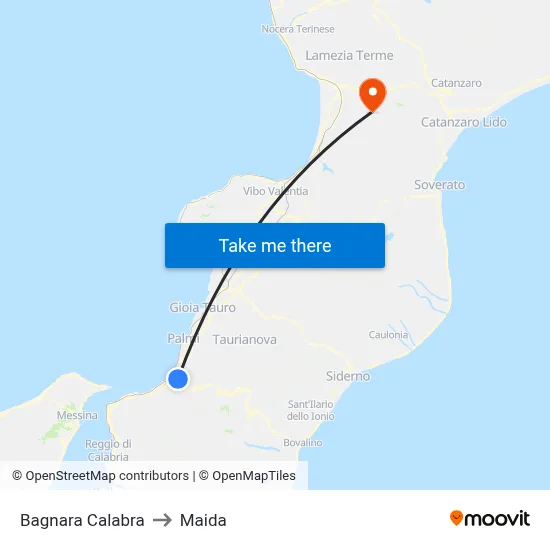 Bagnara Calabra to Maida map