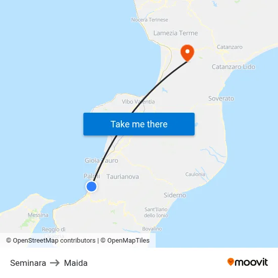 Seminara to Maida map