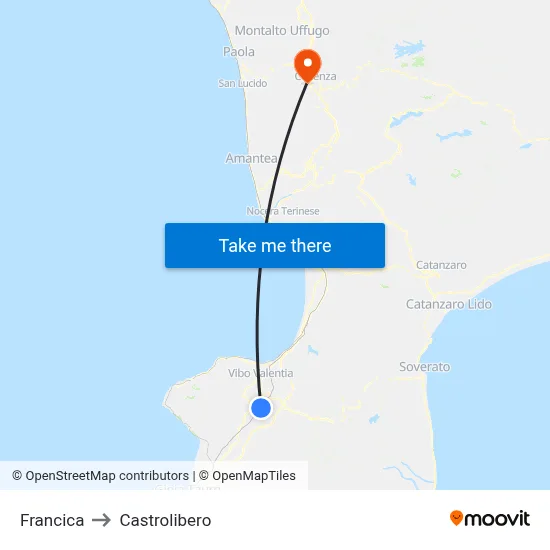 Francica to Castrolibero map