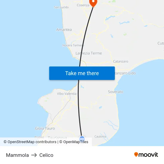 Mammola to Celico map