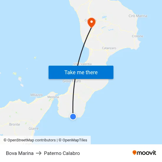 Bova Marina to Paterno Calabro map